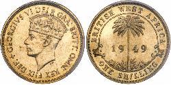 1 Шиллинг Британская Западная Африка (1780 - 1960) Латунь Георг VI (1895-1952)