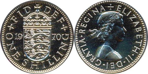 1 Шиллинг Великобритания (1922-) Никель/Медь Елизавета II (1926-2022)