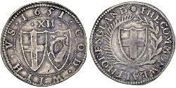 1 Шиллинг Английская республика (1649-1660) Серебро 