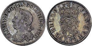 1 Шиллинг Английская республика (1649-1660) Серебро Кромвель, Оливер (1599 - 1658)