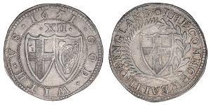 1 Шиллинг Английская республика (1649-1660) Серебро 