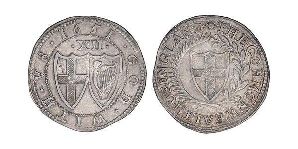 1 Шиллинг Английская республика (1649-1660) Серебро 
