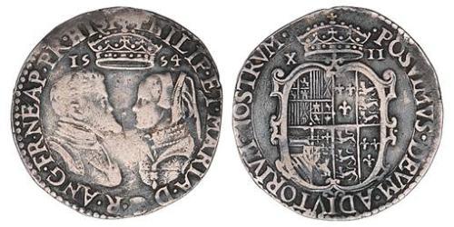 1 Шиллинг Королевство Англия (927-1649,1660-1707) Серебро Мария I (королева Англии)(1516-1558)