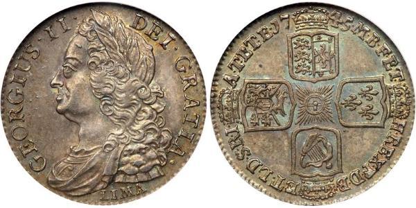 1 Шиллинг Королевство Великобритания (1707-1801) Серебро Георг II (1683-1760)
