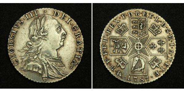 1 Шиллинг Королевство Великобритания (1707-1801) Серебро Георг III (1738-1820)