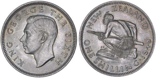 1 Шиллинг Новая Зеландия Серебро Георг VI (1895-1952)