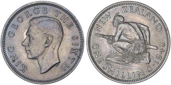1 Шиллинг Новая Зеландия Серебро Георг VI (1895-1952)
