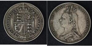 1 Шиллинг Соединённое королевство Великобритании и Ирландии (1801-1922) Серебро Виктория (1819 - 1901)