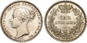 1 Шиллинг Соединённое королевство Великобритании и Ирландии (1801-1922) Серебро Виктория (1819 - 1901)