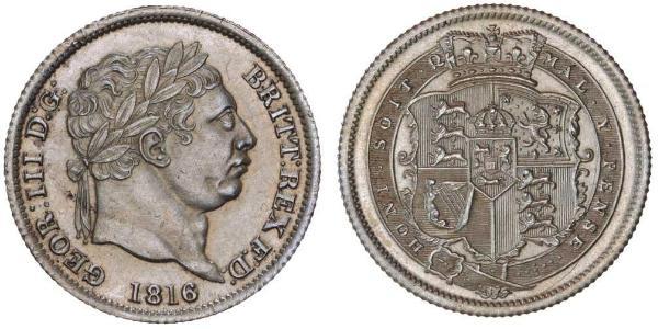 1 Шиллинг Соединённое королевство Великобритании и Ирландии (1801-1922) Серебро Георг III (1738-1820)
