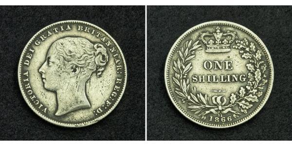 1 Шиллинг Соединённое королевство Великобритании и Ирландии (1801-1922) Серебро Виктория (1819 - 1901)
