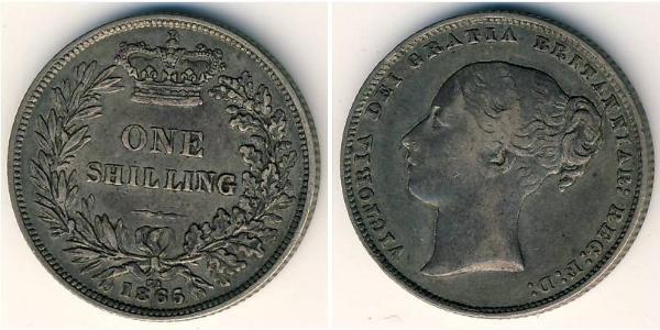 1 Шиллинг Соединённое королевство Великобритании и Ирландии (1801-1922) Серебро Виктория (1819 - 1901)