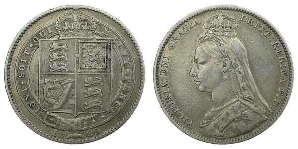 1 Шиллинг Соединённое королевство Великобритании и Ирландии (1801-1922) Серебро Виктория (1819 - 1901)