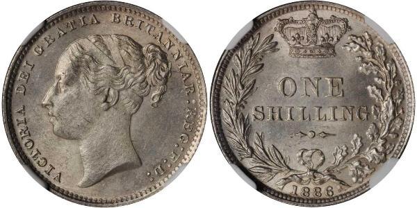 1 Шиллинг Соединённое королевство Великобритании и Ирландии (1801-1922) Серебро Виктория (1819 - 1901)