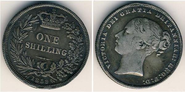 1 Шиллинг Соединённое королевство Великобритании и Ирландии (1801-1922) Серебро Виктория (1819 - 1901)