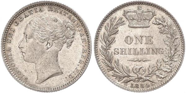 1 Шиллинг Соединённое королевство Великобритании и Ирландии (1801-1922) Серебро Виктория (1819 - 1901)