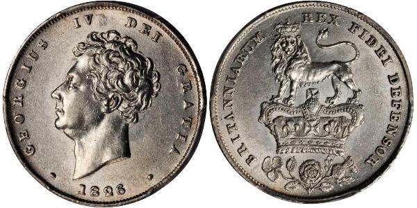 1 Шиллинг Соединённое королевство Великобритании и Ирландии (1801-1922) Серебро Георг IV (1762-1830)