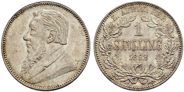 1 Шиллинг Южно-Африканская Республика Серебро Крюгер, Пауль (1825 - 1904)