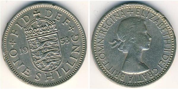1 Шилінг Велика Британія (1922-) Нікель/Мідь Єлизавета II (1926-2022)