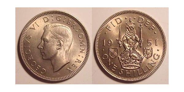 1 Шилінг Велика Британія (1922-) Нікель/Мідь Георг VI (1895-1952)