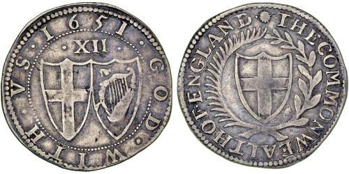 1 Шилінг Англійська співдружність (1649-1660) Срібло 