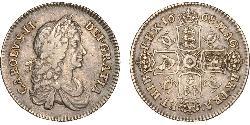 1 Шилінг Королівство Англія (927-1649,1660-1707) Срібло Карл II (1630-1685)