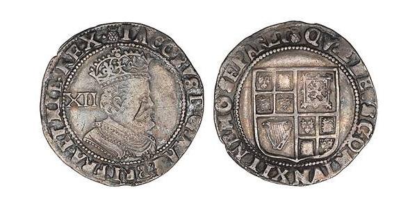 1 Шилінг Королівство Англія (927-1649,1660-1707) Срібло Яків I (1566-1625)