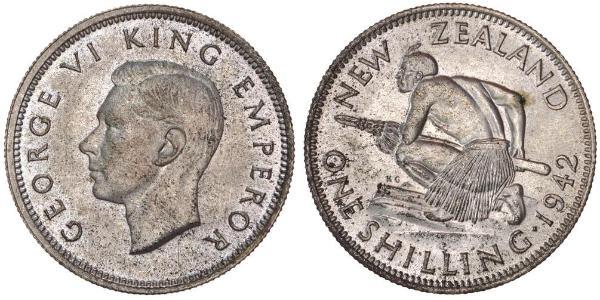 1 Шилінг Нова Зеландія Срібло Георг VI (1895-1952)