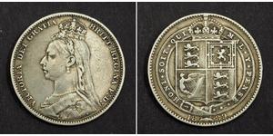 1 Шилінг Сполучене королівство Великобританії та Ірландії (1801-1922) Срібло Вікторія (1819 - 1901)