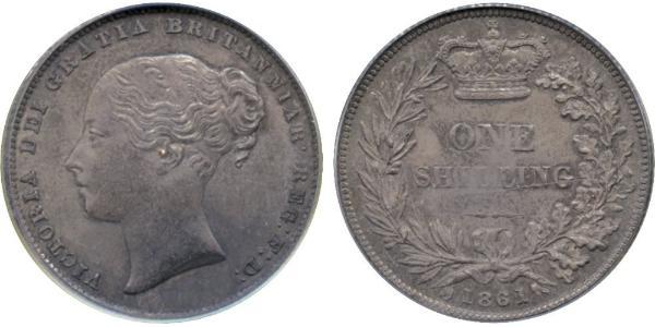1 Шилінг Сполучене королівство Великобританії та Ірландії (1801-1922) Срібло Вікторія (1819 - 1901)
