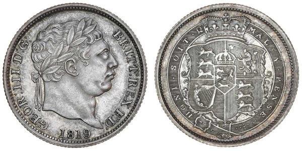 1 Шилінг Сполучене королівство Великобританії та Ірландії (1801-1922) Срібло Георг III (1738-1820)