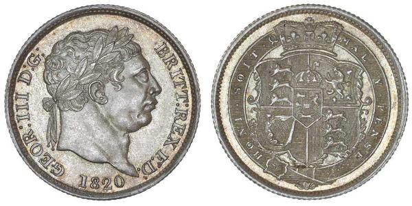 1 Шилінг Сполучене королівство Великобританії та Ірландії (1801-1922) Срібло Георг III (1738-1820)