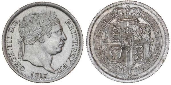 1 Шилінг Сполучене королівство Великобританії та Ірландії (1801-1922) Срібло Георг III (1738-1820)