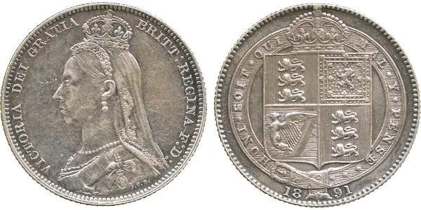 1 Шилінг Сполучене королівство Великобританії та Ірландії (1801-1922) Срібло Вікторія (1819 - 1901)