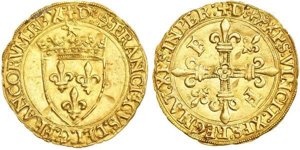 1 Экю Королевство Франция (843-1791) Золото Франциск I король Франции (1494 - 1547)