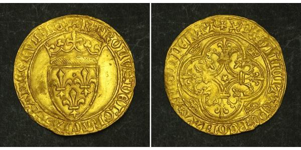 1 Экю Королевство Франция (843-1791) Золото Карл VI король Франции (1368-1422)