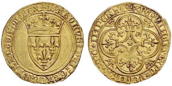 1 Экю Королевство Франция (843-1791) Золото Карл VI король Франции (1368-1422)