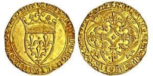 1 Экю Франкське королівство (843-1791) Золото Карл VI Божевільний (1368-1422)