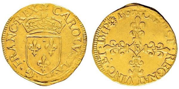 1 Экю Франкське королівство (843-1791) Золото Карл IX Валуа(1550 -1574)