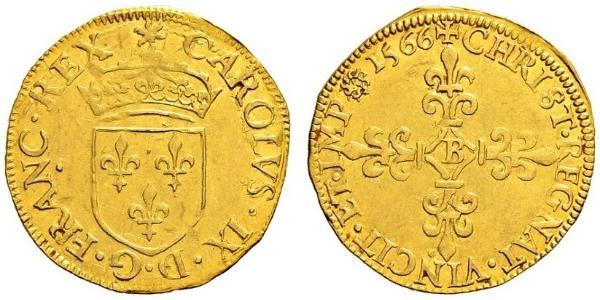 1 Экю Франкське королівство (843-1791) Золото Карл IX Валуа(1550 -1574)