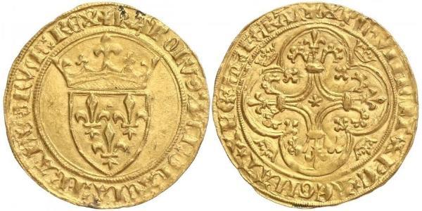 1 Экю Франкське королівство (843-1791) Золото Карл VI Божевільний (1368-1422)