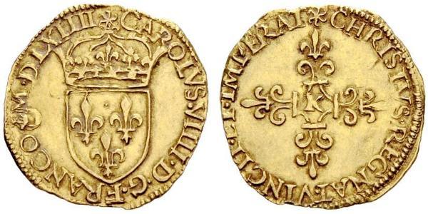 1 Экю Франкське королівство (843-1791) Золото Карл IX Валуа(1550 -1574)