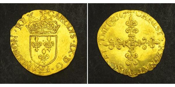 1 Экю Франкське королівство (843-1791) Золото Карл IX Валуа(1550 -1574)