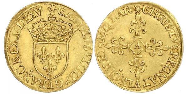 1 Экю Франкське королівство (843-1791) Золото Карл IX Валуа(1550 -1574)