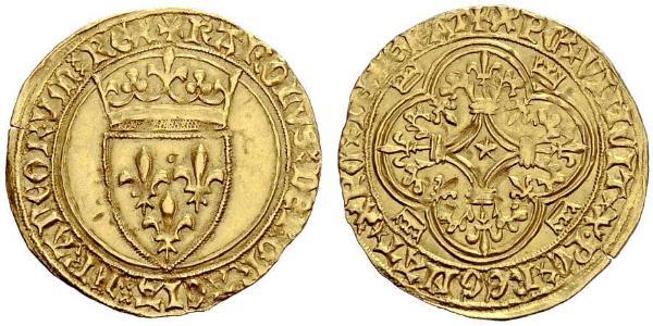 1 Экю Франкське королівство (843-1791) Золото Карл VI Божевільний (1368-1422)