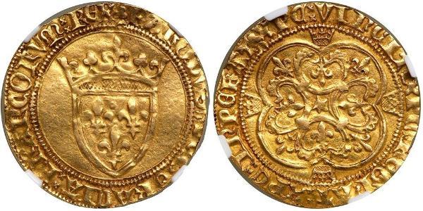 1 Экю Франкське королівство (843-1791) Золото Карл VI Божевільний (1368-1422)