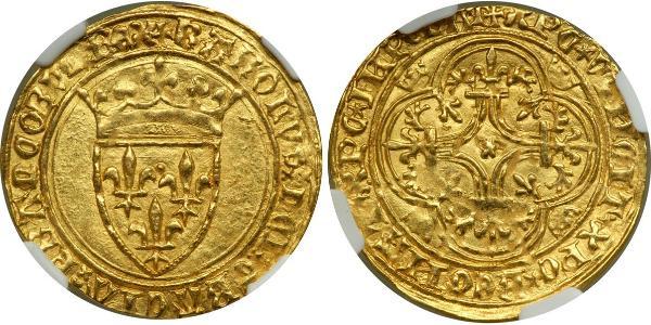 1 Экю Франкське королівство (843-1791) Золото Карл VI Божевільний (1368-1422)