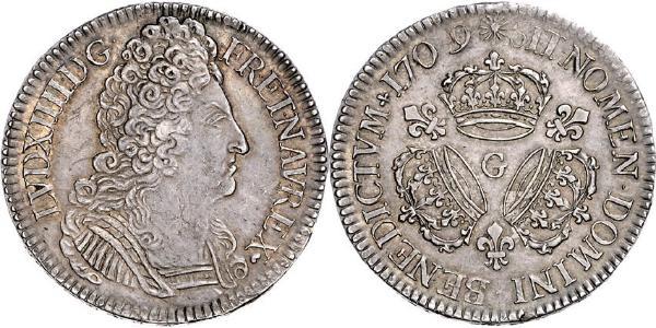 1 Экю Королевство Франция (843-1791) Серебро Людовик XIV (1638-1715)