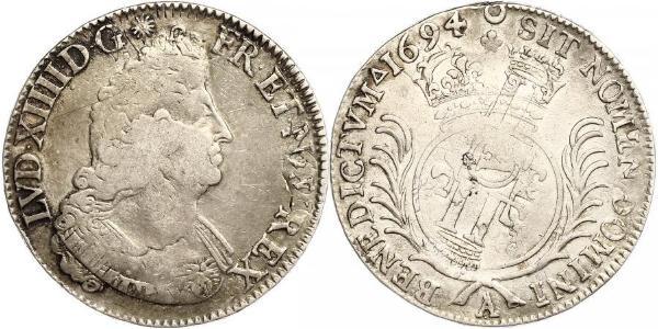 1 Экю Королевство Франция (843-1791) Серебро Людовик XIV (1638-1715)
