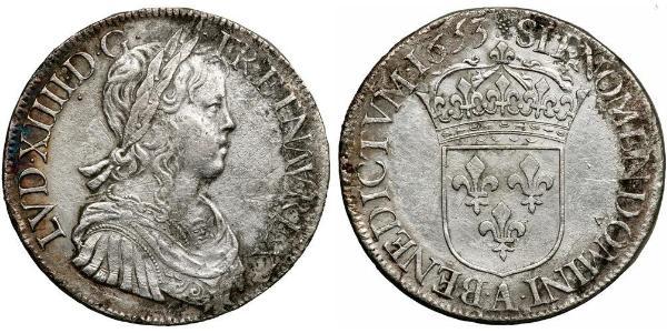 1 Экю Франция Серебро Людовик XIV (1638-1715)